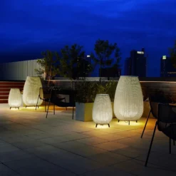 Bover LED terassivalaisin Amphora, 77 cm, grafiitinruskea/beige