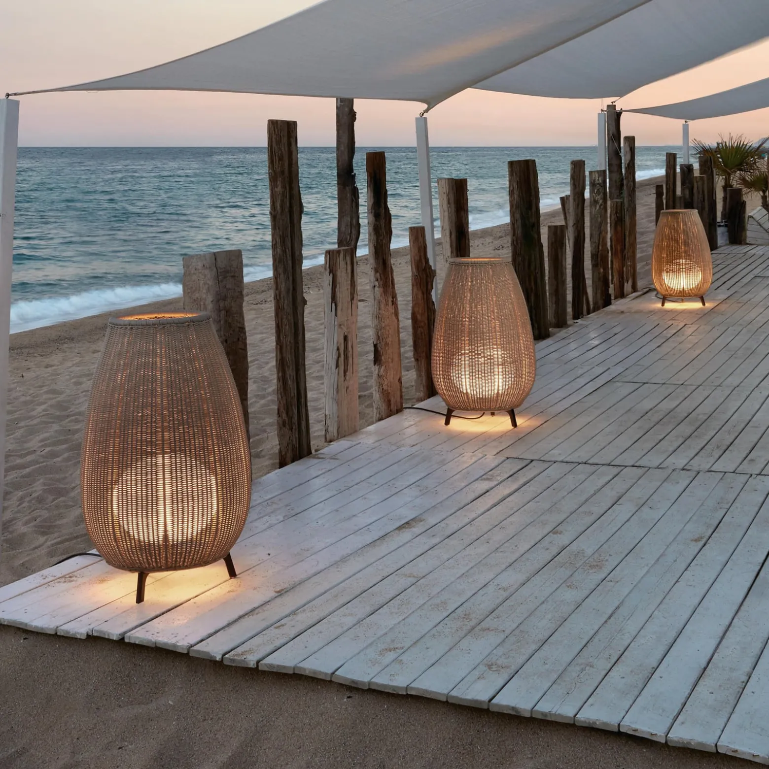 Bover LED terassivalaisin Amphora, 77 cm, grafiitin ruskea/ruskea