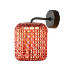 Bover Nans A LED-ulkoseinävalaisin, punainen, Ø 21,6 cm