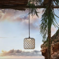 Bover Nans S/16/H -LED-riippuvalo, pistoke, beige
