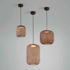 Bover Nans S/21 LED-riippuvalaisin ulkona, ruskea