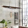 Boyal LED-riippuvalaisin, ruskea, pituus 101 cm, puu, 3-valo.