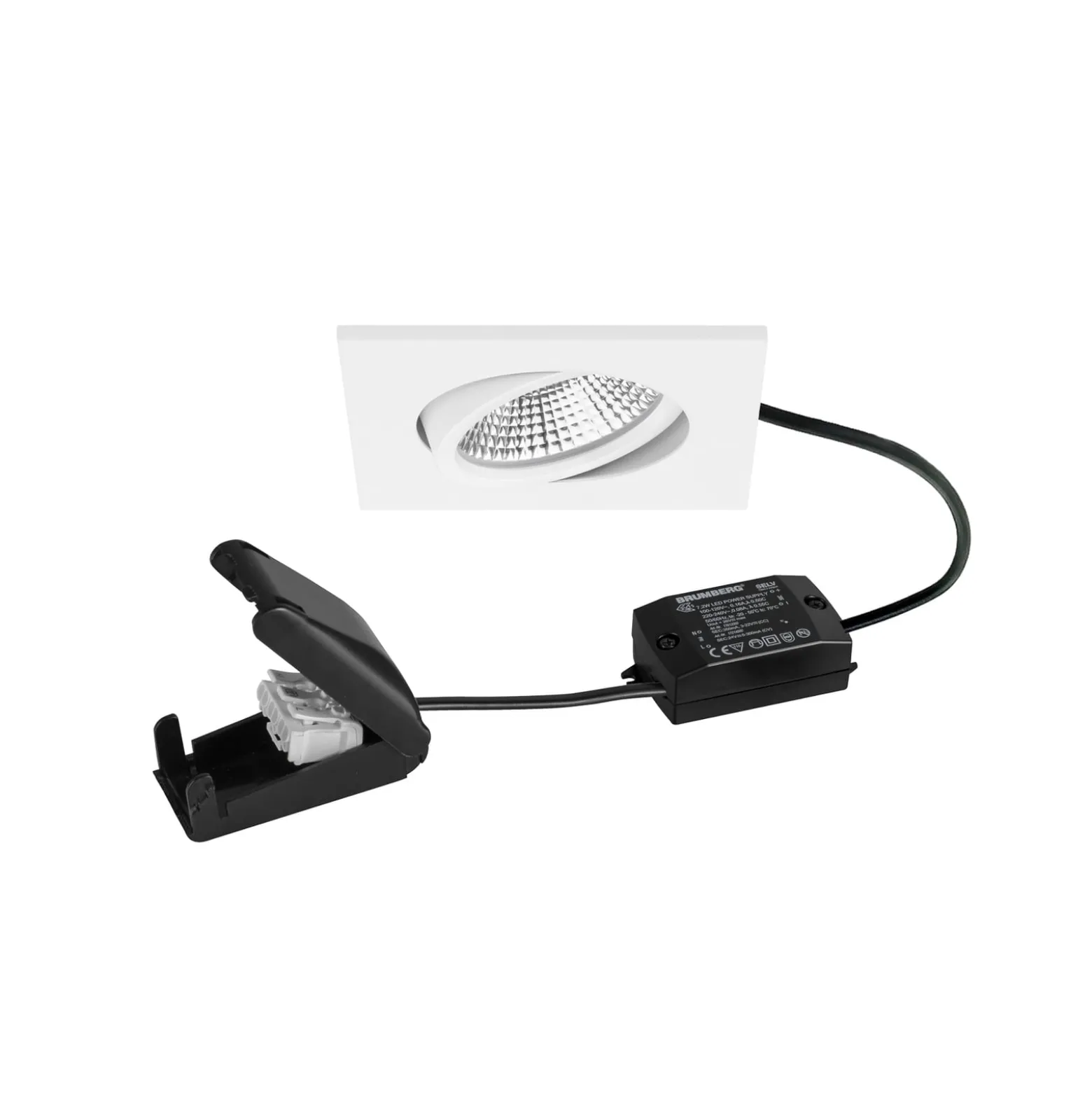 BRUMBERG BB25 LED spot IP65 on/off liitäntärasia kuvioitu valkoinen
