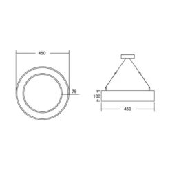 BRUMBERG Biro Circle Ring10 Ø 45 cm ylös/alas CA hopea 4000 K