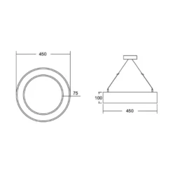 BRUMBERG Biro Circle Ring10 suora CA Ø 45 cm valkoinen 4000 K