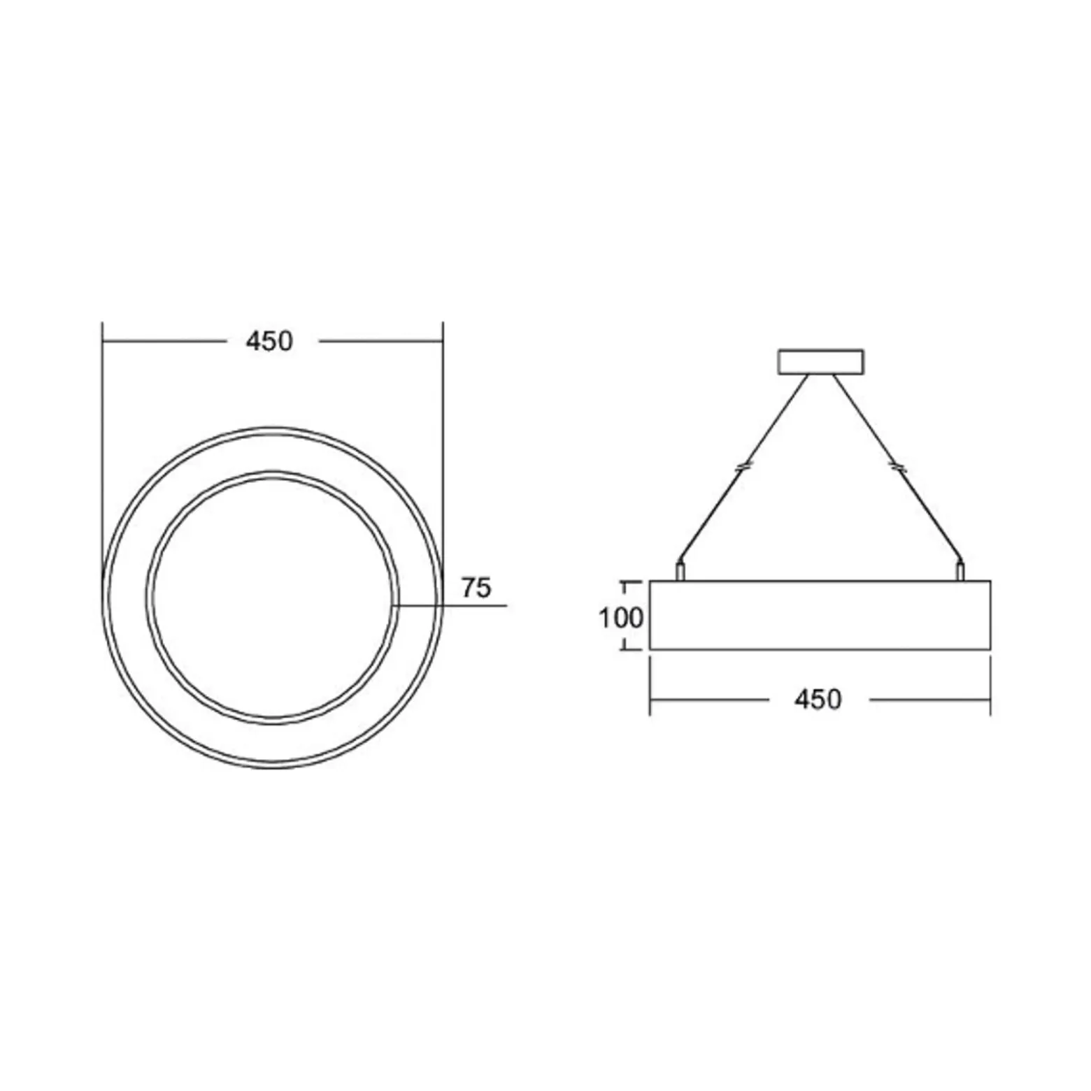 BRUMBERG Biro Circle Ring10 suora CA Ø 45 cm valkoinen 4000 K