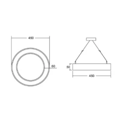 BRUMBERG Biro Circle Ring5 suora 45 cm, CA, CCT, musta
