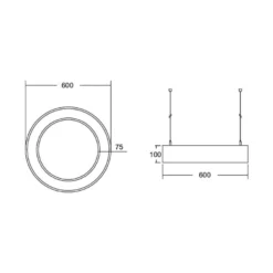 BRUMBERG Biro Circle Ring10 suora Ø60cm Casambi musta 840