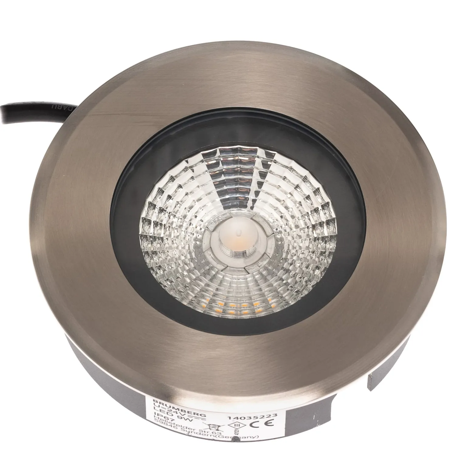 BRUMBERG Hybride Flat LED uppoasennuslattiavalaisin, 13cm