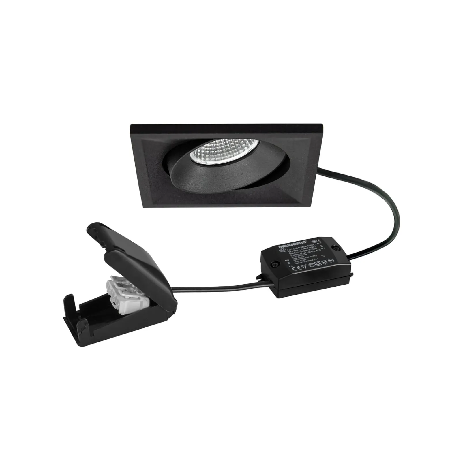 BRUMBERG LED-spotti BB38 on/off liitäntärasia kuvioitu musta