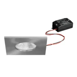 BRUMBERG LED upotettava valonheitin BB21, nikkeli 85 x 85 mm, on/off IP65