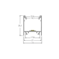 BRUMBERG lisäprofiili korkeus 25 mm pituus 1 m valkoinen