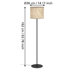 Butterburn lattiavalaisin, korkeus 162 cm, beige/vihreä, metalli/kangas
