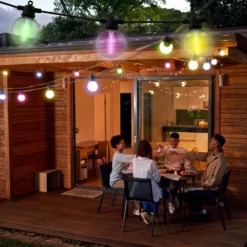 CADENA-LED-valoketju, RGB, musta, 10-lamppuinen, 5 m