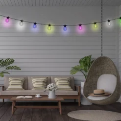 CADENA-LED-valoketju, RGB, musta, 10-lamppuinen, 5 m