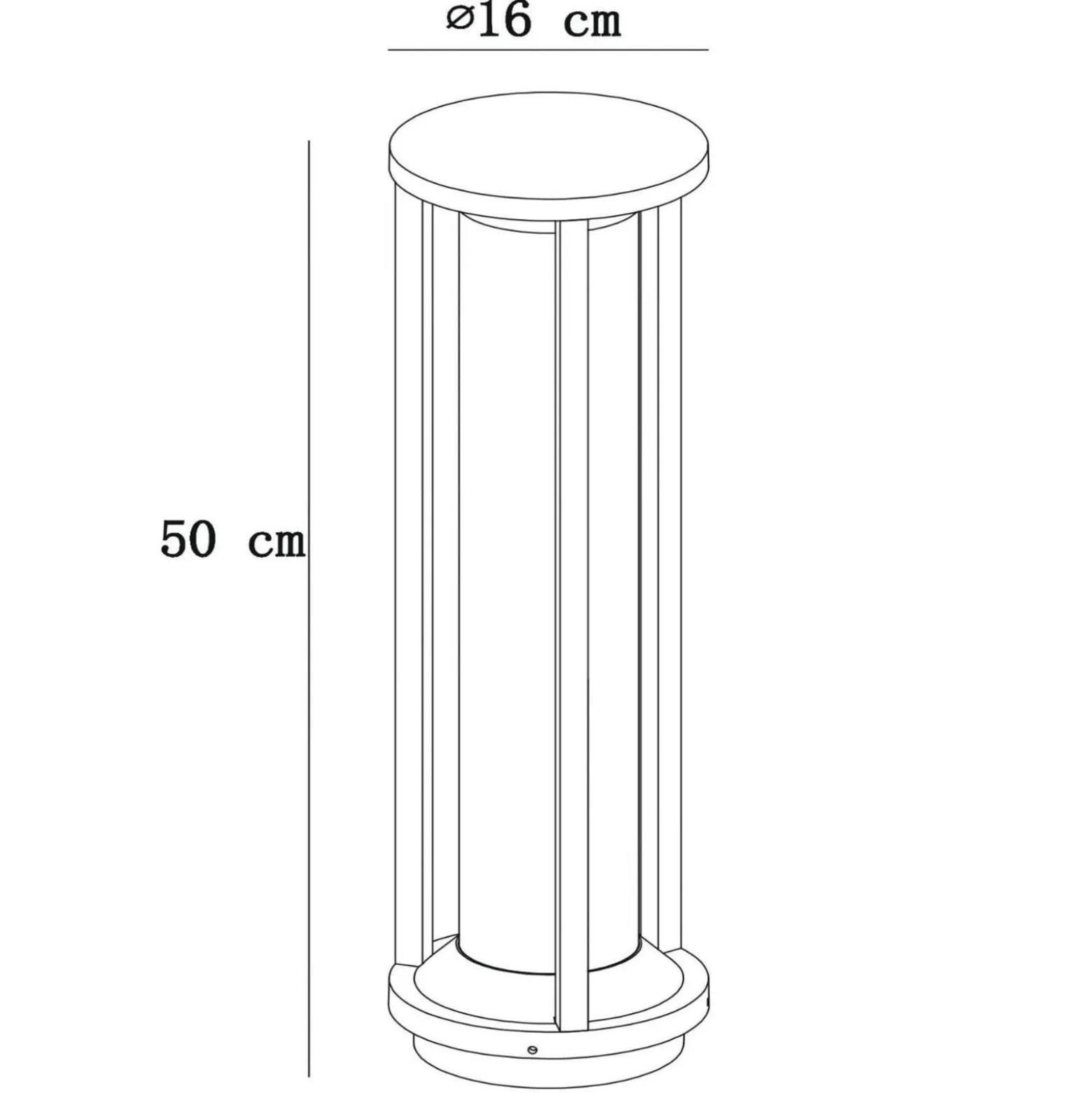 Cadix painevalettu alumiininen jalustavalaisin 50 cm