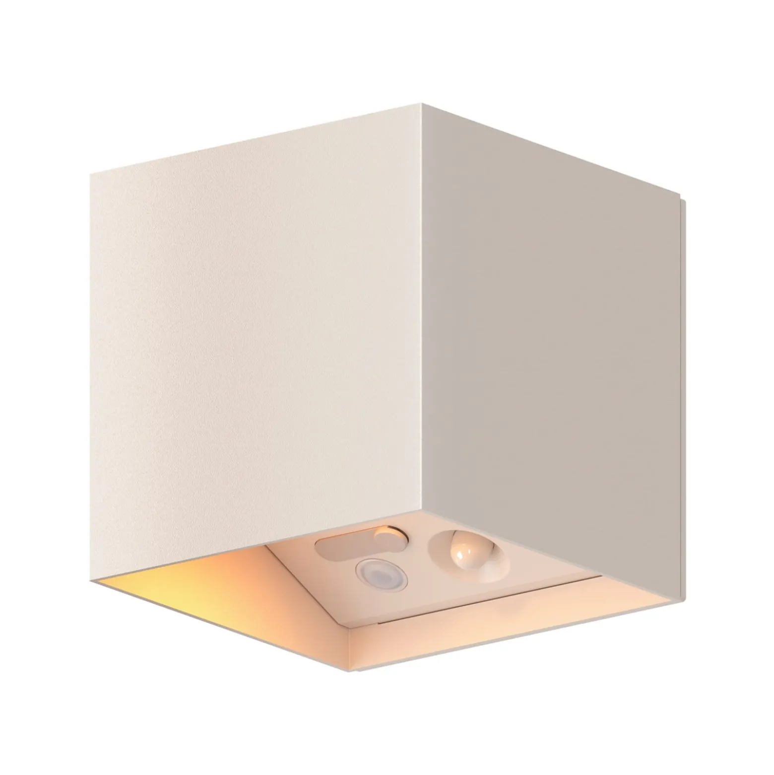 Calex LED-akku-anturi-ulkoseinälamppu Volterra, hiekka, IP44