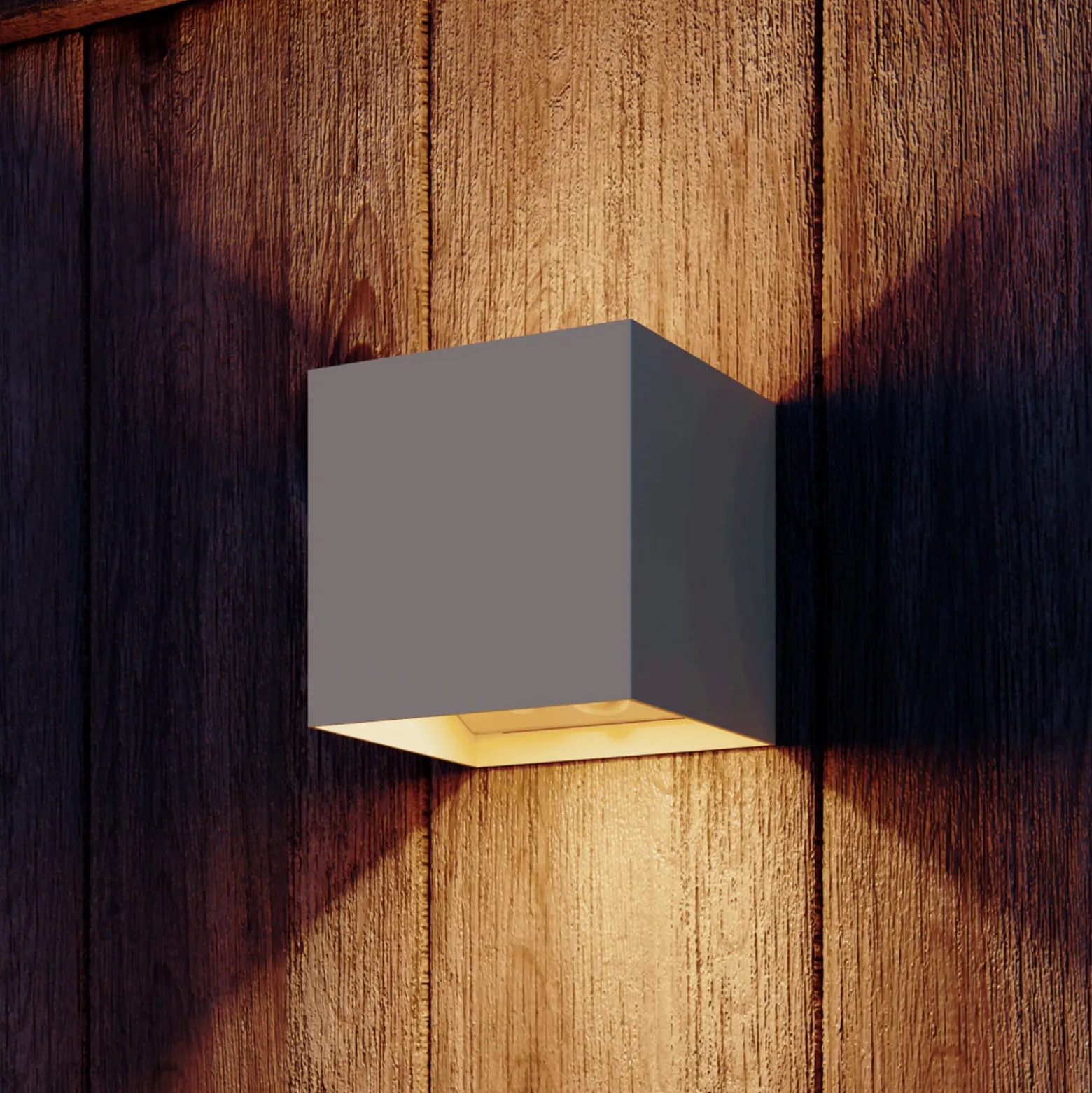 Calex LED-akku-anturi-ulkoseinälamppu Volterra, hiekka, IP44
