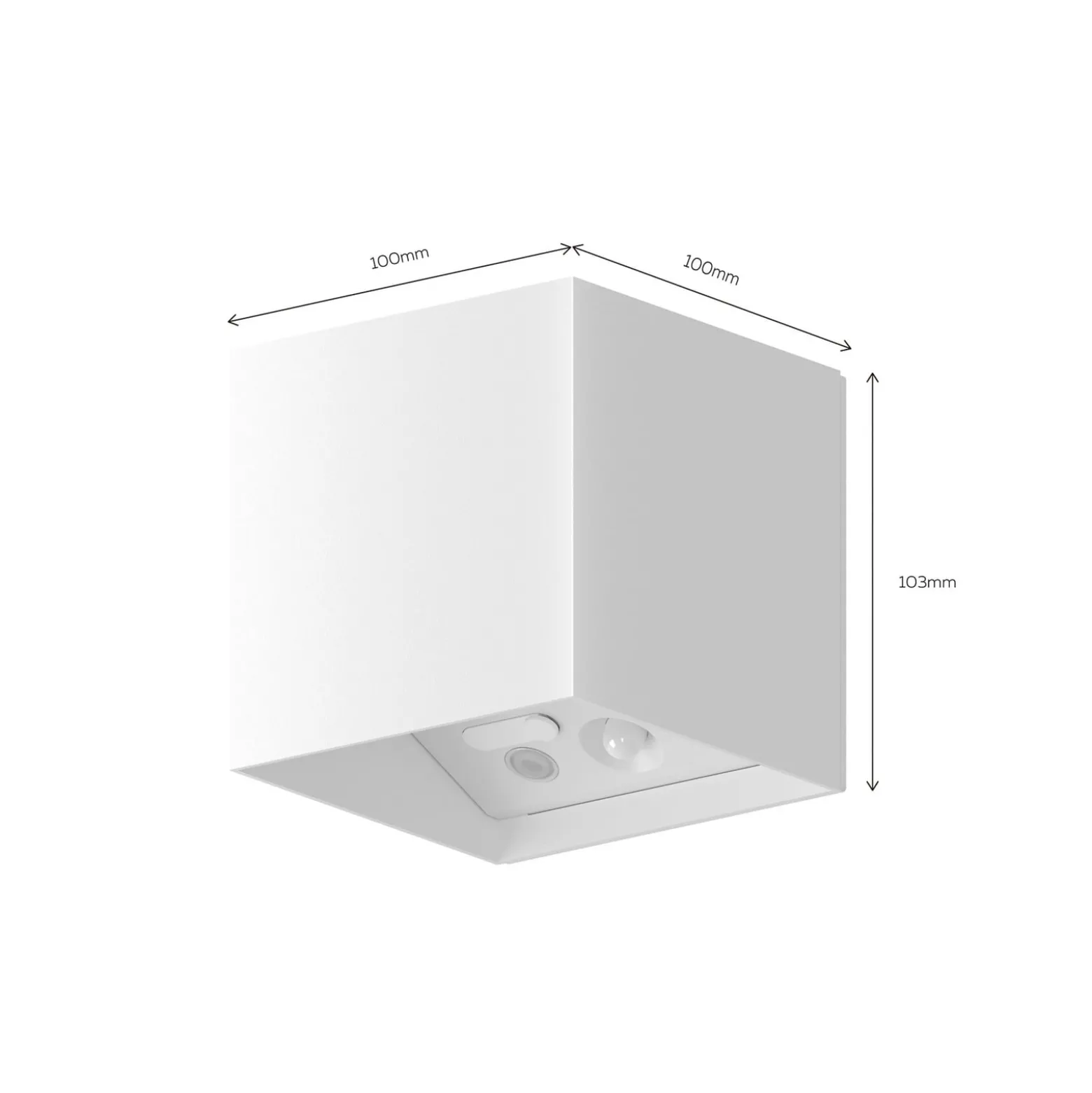 Calex LED-akku-anturi-ulkoseinälamppu Volterra, valkoinen, IP44