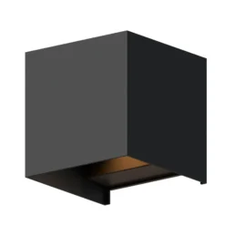 Calex LED-ulkoseinälamppu Cube, ylös/alas, korkeus 10 cm, musta