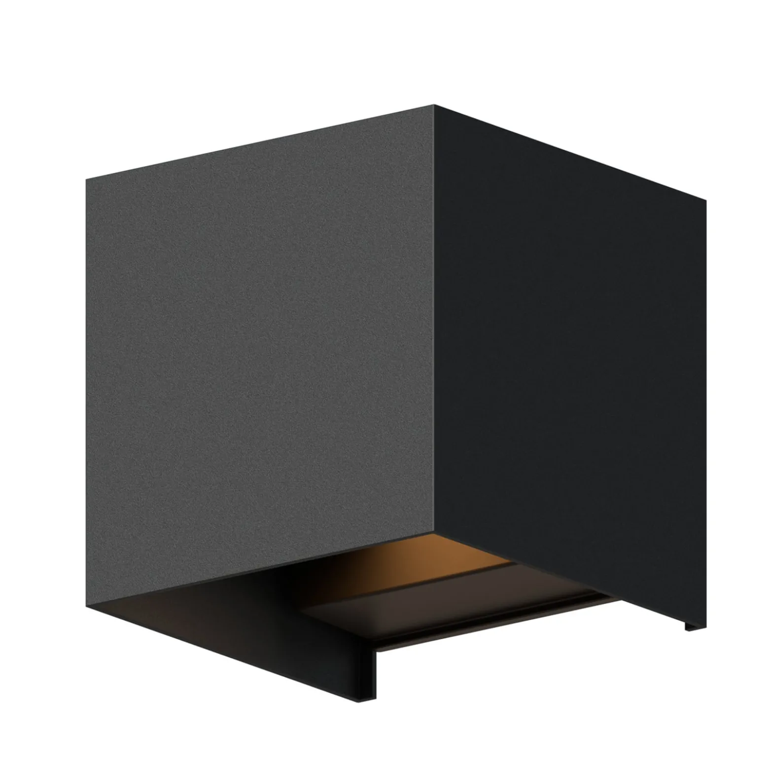Calex LED-ulkoseinälamppu Cube, ylös/alas, korkeus 10 cm, musta