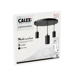 Calex Retro -riippuvalaisin pyöreä, 3x, musta