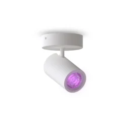 Calex Smart kattospotti, valkoinen, Ø 10 cm, 1-lamppuinen, GU10-LED RGBW