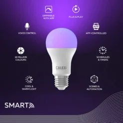 Calex Smart LED-lamppu E27 A60 9.4W CCT RGB 2 kpl:n sarja