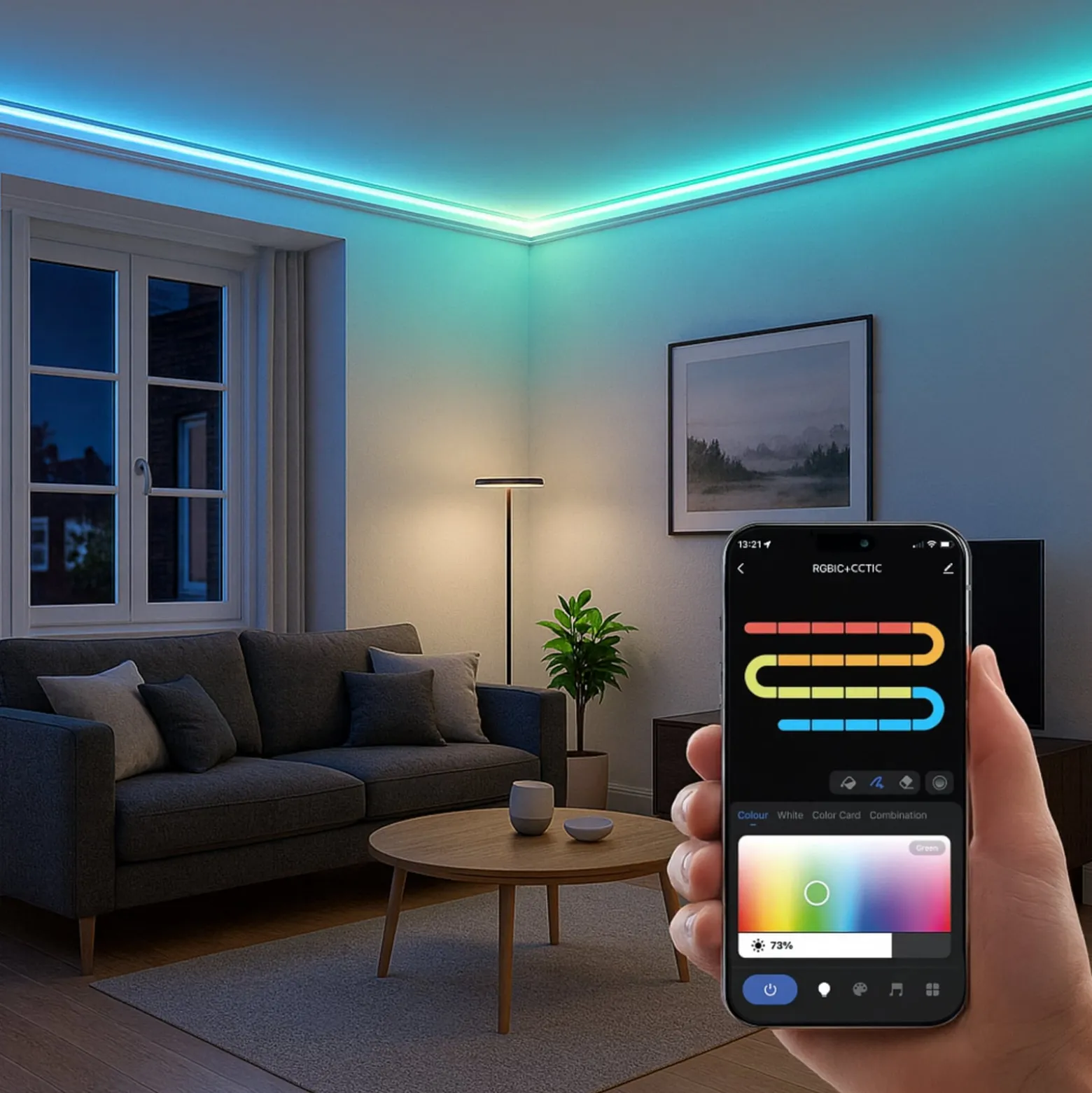 Calex Smart LED-nauha, pituus 20 m, RGB, CCT-kaukosäädin
