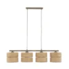 Calma-riippuvalaisin, 4-lamppuinen, beige, rami, pituus 95 cm