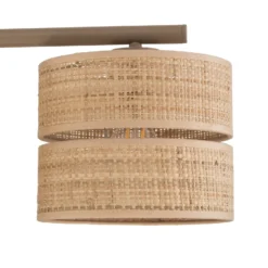 Calma-riippuvalaisin, 4-lamppuinen, beige, rami, pituus 95 cm