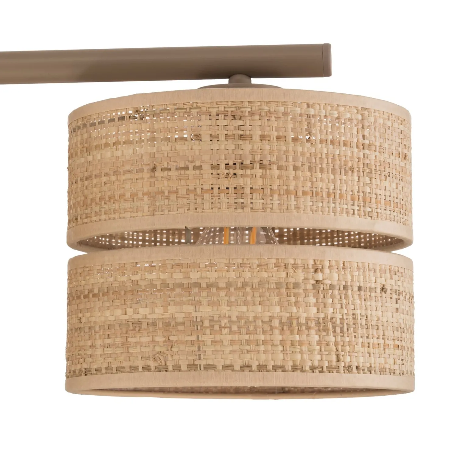 Calma-riippuvalaisin, 4-lamppuinen, beige, rami, pituus 95 cm