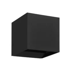 Calpino 3 -LED-ulkoseinälamppu, musta, leveys 10 cm, 2-lamppuinen