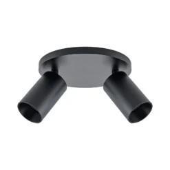 CAN TILT kattospotti, musta, Ø 20 cm, 2-lamppuinen metalli GU10