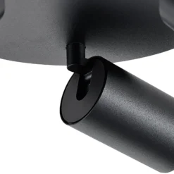 CAN TILT kattospotti, musta, Ø 25 cm, 3-lamppuinen metallinen GU10