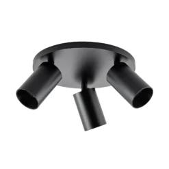 CAN TILT kattospotti, musta, Ø 25 cm, 3-lamppuinen metallinen GU10
