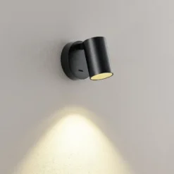 CAN TILT seinäkohdevalaisin, musta, Ø 10 cm, metalli GU10-kytkin