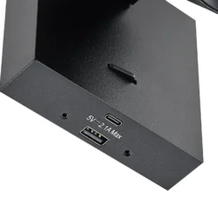 CAN TILT seinäkohdevalaisin, musta, 10 x 10 cm, metallia, USB-kytkin