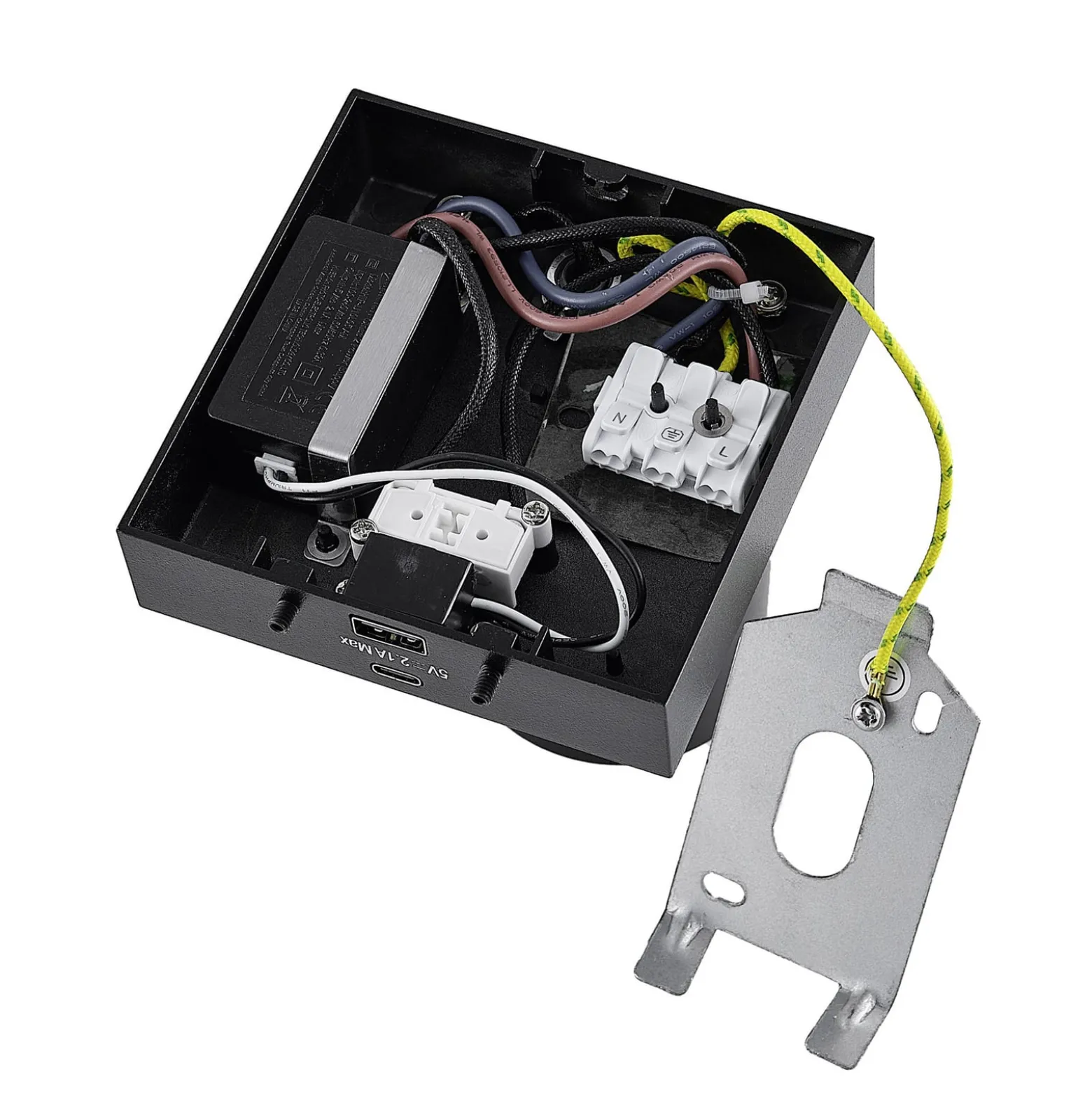 CAN TILT seinäkohdevalaisin, musta, 10 x 10 cm, metallia, USB-kytkin