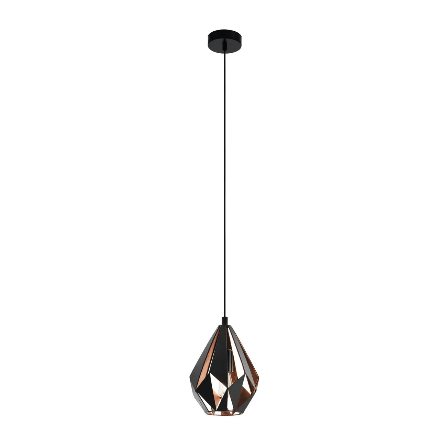Carlton-riippuvalaisin, musta/kupari, Ø 20,5 cm
