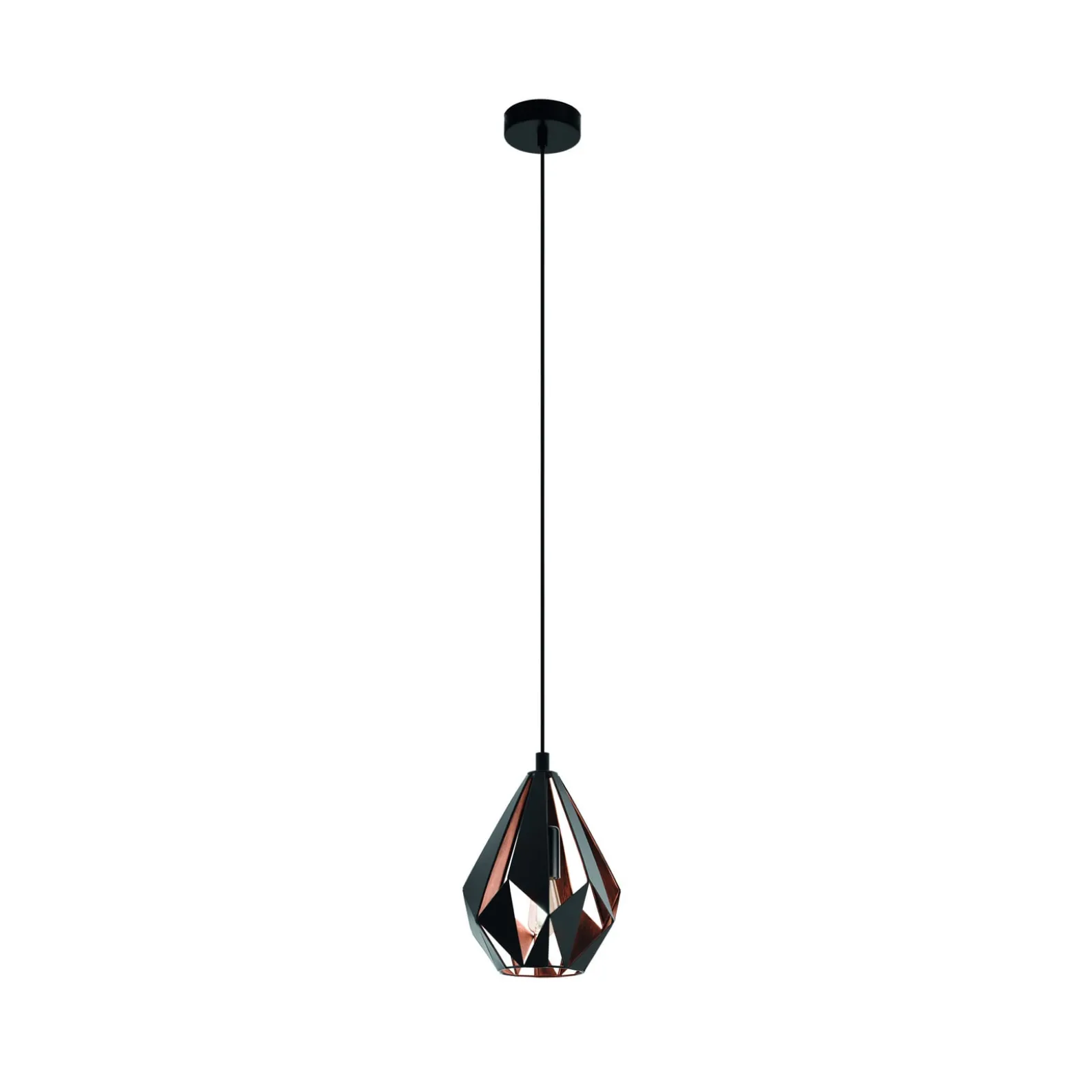 Carlton-riippuvalaisin, musta/kupari, Ø 20,5 cm