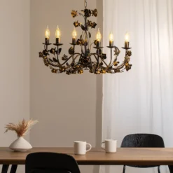 Carolina kattokruunu, pronssinvärinen, 6 valoa, rautainen