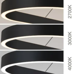 Carrara LED-riippuvalaisin, musta, korkeussäädettävä, CCT