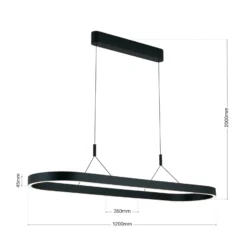 Carrara LED-riippuvalaisin, musta, korkeussäädettävä, CCT