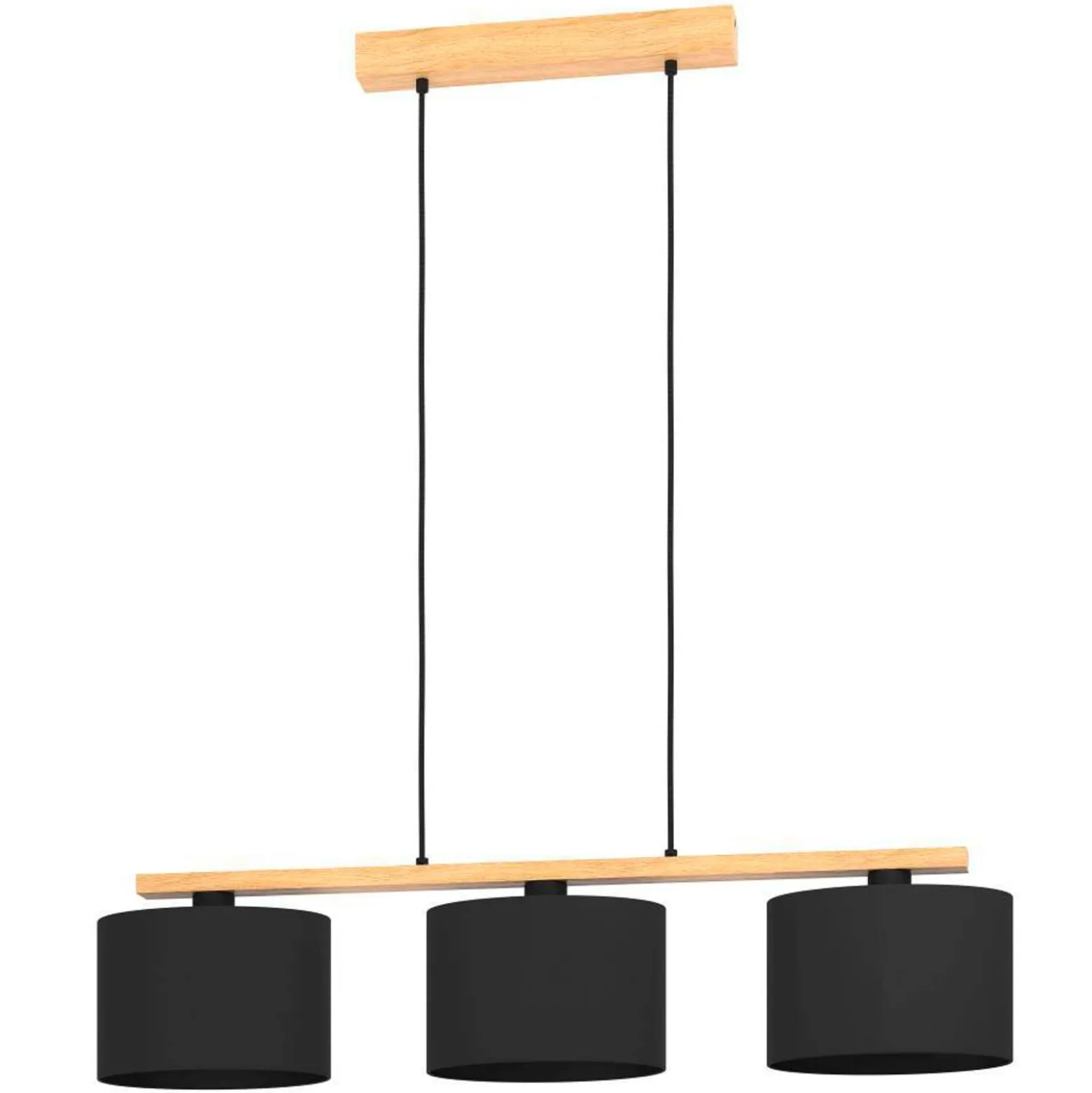 Castralvo riippuvalaisin, pituus 97,5 cm, musta, 3-valo, kangasvärinen