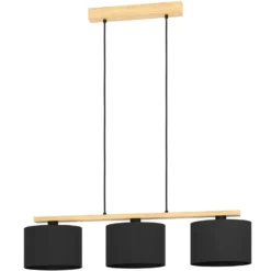 Castralvo riippuvalaisin, pituus 97,5 cm, musta, 3-valo, kangasvärinen