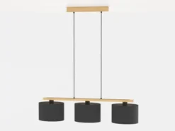 Castralvo riippuvalaisin, pituus 97,5 cm, musta, 3-valo, kangasvärinen