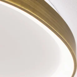 Charlie LED-kattovalaisin, Ø 65 cm, opaalinvalkoinen, antiikkimessingin