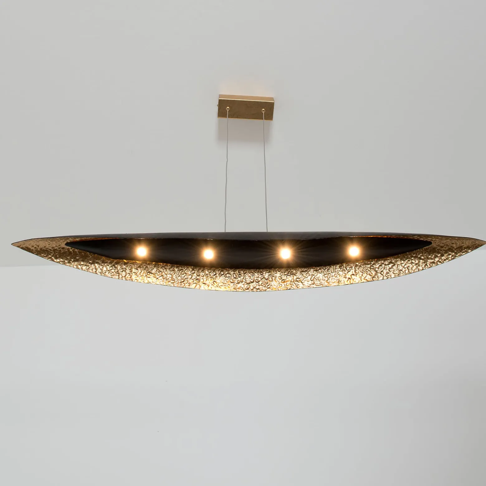 Chiasso LED-riippuvalaisin, musta-ruskea/kultainen