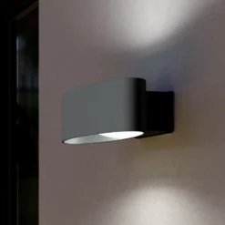 Chinoa-LED-ulkoseinälamppu, antrasiitti, leveys 27 cm, metalli